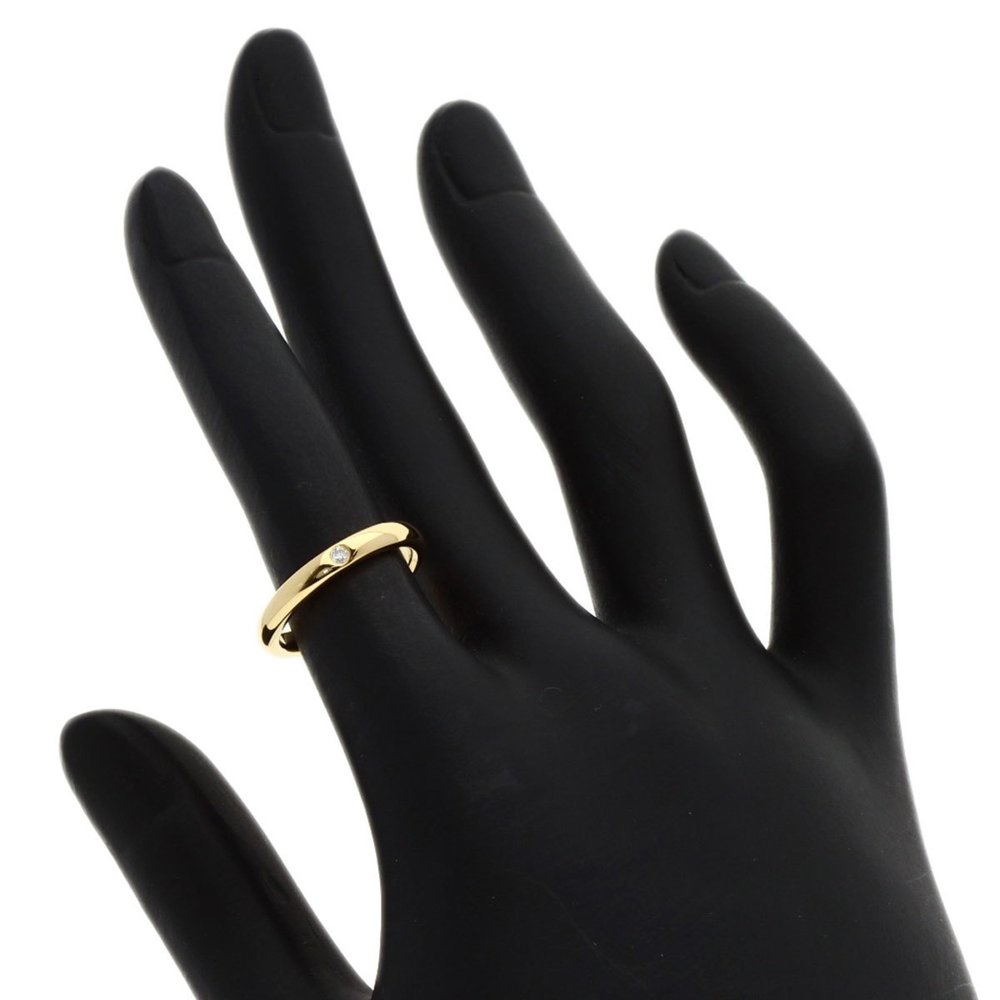 TIFFANY Classic Band 1P Diamond Ring 18K Yellow Gold Size 4.5 - Picture 6 of 10
